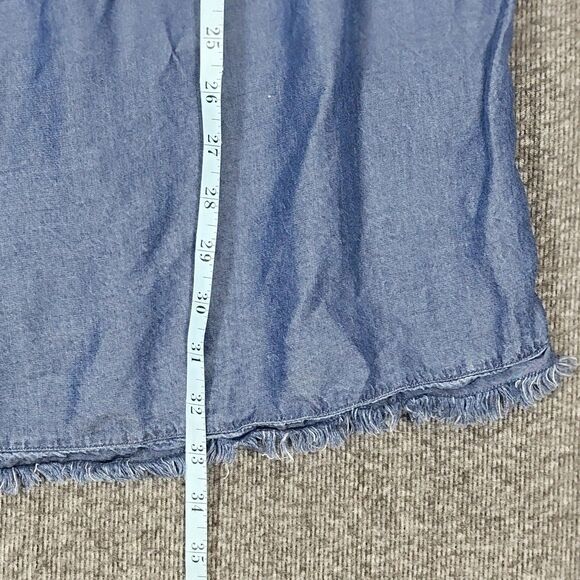 Colleen Lopez Dress Womens M Blue Chambray Off The Shoulder Bell Sleeve Boho - Picture 4 of 9